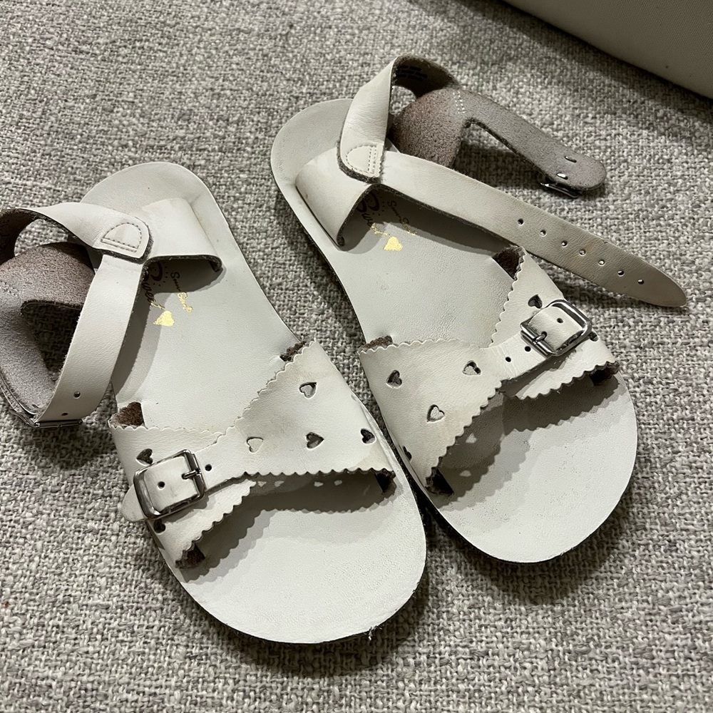 Salt Water Sandals by Hoy - White Heart Cutout Sandals